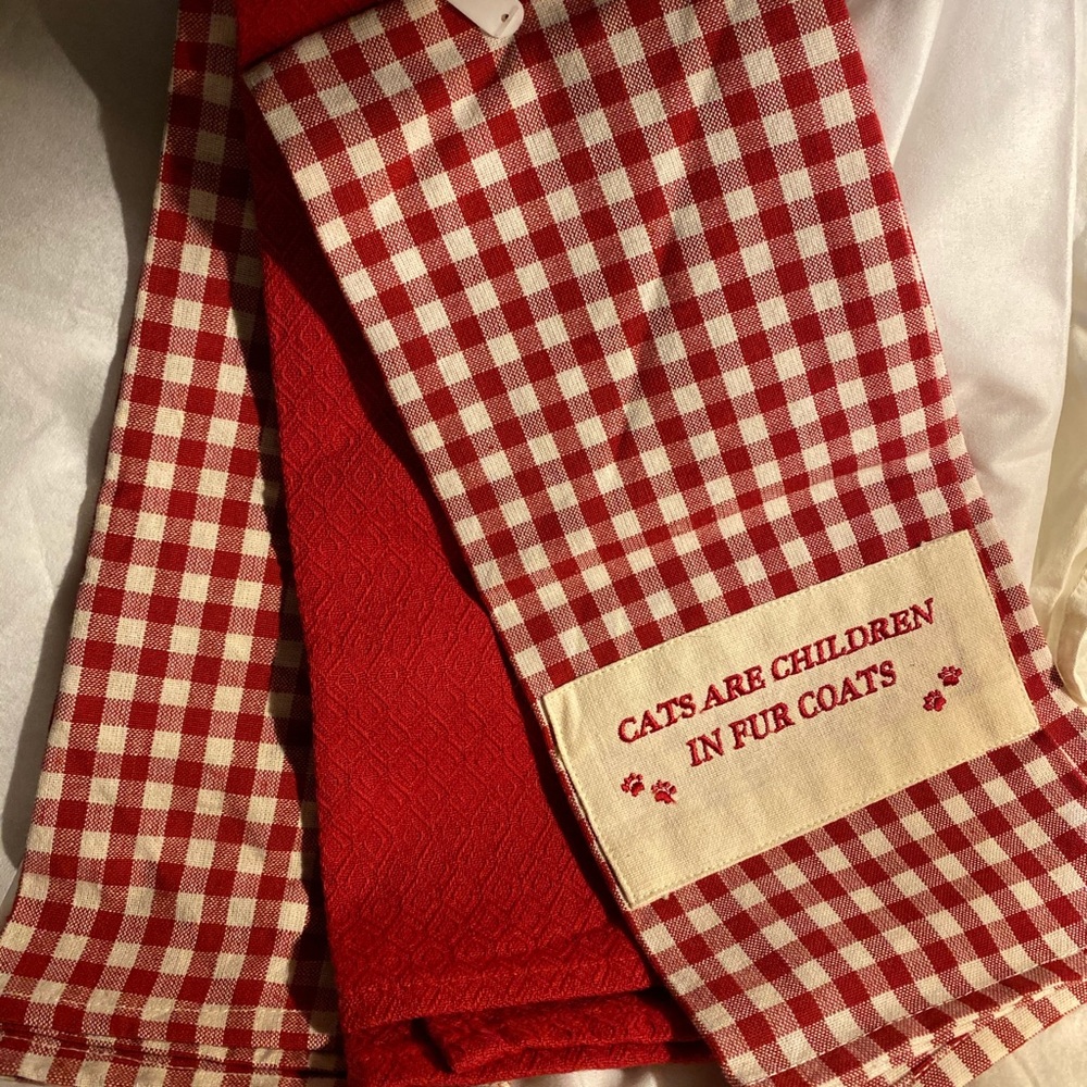 Three (3) Cat Kitchen Towels NWT
